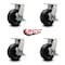 Service Caster 8'' Extra Heavy Duty Phenolic Wheel Swivel Caster Set with Brakes, 4PK CRAN-SCC-KP92S830-PHR-SLB-4 - alternate 3
